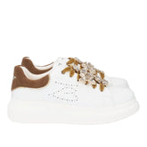 Tosca Blu Sneaker Juliette con Farfalle Gioiello Bianco/Bronzo